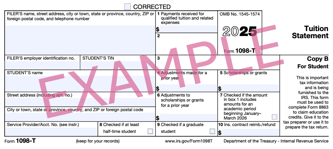 blank 1098-T example